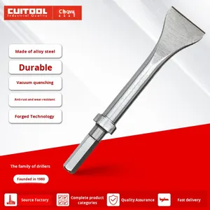 Ciseau plat Cui Gong en acier allié au chrome, manche droit, qualité industrielle, pour travaux de maçonnerie, chantiers de construction, forgé - Product Image 5
