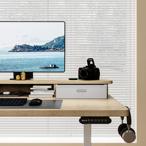 Escritorio de Oficina Modular de Madera Resistente a Arañazos con un Motor, Escritorio Telescópico de Metal, Escritorio Ergonómico Eléctrico de Altura Ajustable - Product Image 3