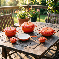 Lot de 11 casseroles en fonte émaillée en forme de citrouille pour la cuisson – Vente en gros – Fabricant d'ustensiles de cuisine
