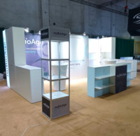 Stand d'exposition portable pour l'art de 10'x20', conception de stand d'exposition en forme d'arche