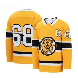 Wholesale 100% Polyester Custom Embroidery Applique Ice Hockey Jersey For Adults Customizable Sportswear