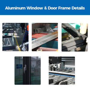 Porte coulissante à double vitrage isolant acoustiquement, en verre trempé, avec cadre en aluminium à rupture de pont thermique, pour bureau, appartement, cuisine, terrasse - Product Image 4