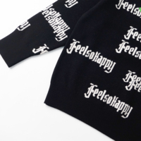 Individuelles Logo Vorne OEM/ODM Herren Winter Knitterfreier 100% Baumwolle Jacquard-Muster Rundhals-Pullover