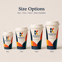 Gobelets à café jetables à double paroi avec couvercles, imprimés sur mesure, écologiques, recyclables, en papier de qualité alimentaire pour boissons chaudes et nouilles