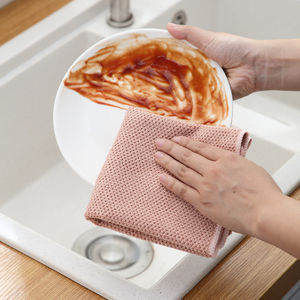 Paño de limpieza de microfibra para cocina, paño de microfibra con logotipo personalizado, venta al <span class=keywords><strong>por</strong></span> <span class=keywords><strong>mayor</strong></span> de fábrica - Product Image 3