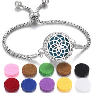 Pulsera Difusora de Aceites Esenciales y Perfume Ajustable de Acero Inoxidable para Aromaterapia - Product Image 1