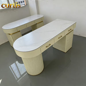 <span class=keywords><strong>Mesa</strong></span> <span class=keywords><strong>de</strong></span> Manicura Moderna con Superficie <span class=keywords><strong>de</strong></span> Mármol Resistente a los Arañazos, Escritorio <span class=keywords><strong>de</strong></span> Oficina con Amplios Cajones <span class=keywords><strong>de</strong></span> Almacenamiento, Muebles Ecológicos <span class=keywords><strong>para</strong></span> Salón/Oficina - Product Image 2