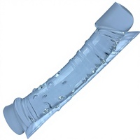 Dildo en verre borosilicate transparent avec stimulateur du point G et de la prostate pour femmes ou hommes - Jouet de plaisir écologique 220x44mm 440g