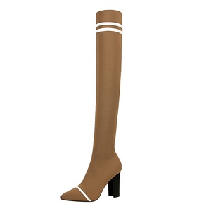 <span class=keywords><strong>The</strong></span> best women s boots high-heeled over <span class=keywords><strong>the</strong></span> knee knee high boot wool sexy thin women boots for date - Product Image 1