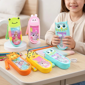 Trousse à crayons en silicone grande capacité OEM, étanche avec fermeture éclair, organiseur de papeterie pour écoliers, écologique - Product Image 1