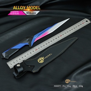 Mercancía del Juego Valorant, Modelo de Aleación, Cuchillos Singularity de Metal, 28CM, Versión con Funda de Cuero, Color Degradado - Product Image 3