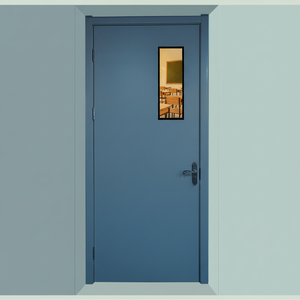 Proyecto escolar de renovación de pasillo de proveedor de confianza Entrada de acero de doble hoja Característica impermeable para sala de lectura Madera maciza - Product Image 1