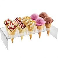Présentoir Moderne en Acrylique pour Cornets de Glace – Idéal pour Magasins de Crèmes Glacées, Boulangeries, Buffets, Mariages, Comptoirs et Expositions Alimentaires