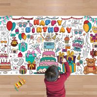 Bannière de coloriage en papier géant pour bricolage personnalisé, nappe d'affiche de coloriage géante pour cadeaux d'artisanat d'Halloween, décorations de fête pour enfants