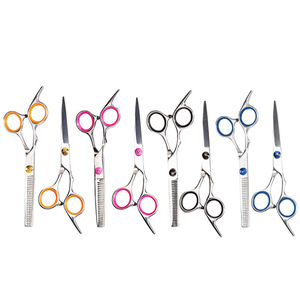 Tijeras para el cabello 4CR de acero inoxidable, tijeras de entresacar con mango largo para el corte de flequillo y peinado de mascotas en casa - Product Image 4