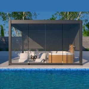 Serre de toit pliable avec enclos <span class=keywords><strong>automatique</strong></span>, imperméable et pare-soleil, pour jardin, patio, cour, piscine, véranda, avec structure - Product Image 1