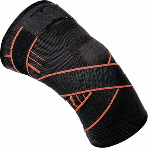 Unisex Customized Logo Sports Safety Pads Brace Gym Knee Wraps <b>Bandage</b> Knee Sleeve for Weightlifting with Knee Support Stripe - Product Image 1