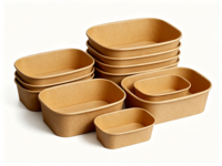 Bols à salade jetables écologiques en papier kraft de 500-1000 ml, fabriqués en Chine