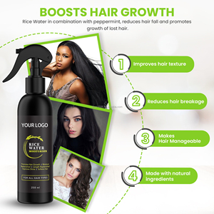 Marque Blanche Bio Naturel Cheveux Africains Anti-Pelliculaire Sans Rinçage Hydratant Spray Huile Capillaire à l'Aloe Vera et Eau de Riz - Product Image 4