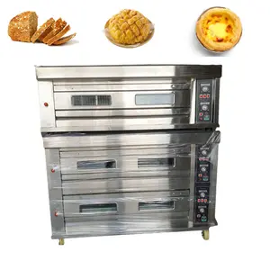 Vendita superiore commerciale elettrico 3 piani 9 vassoi forno a Gas biscotti pizza torta brad bakeri forno per la cottura del pane in vendita