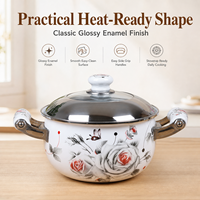 Petite casserole en émail pour bébé, avec double poignée, compatible gaz et induction, pour nouilles et sauces, pour les achats en gros et les cadeaux en B2B