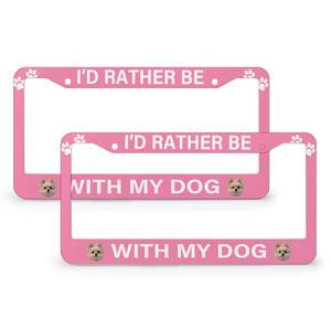 Cadres de <span class=keywords><strong>plaque</strong></span> d'immatriculation personnalisés de haute qualité pour animaux de compagnie accessoires de voiture mignons Je préfère être avec mon chien cadre de <span class=keywords><strong>plaque</strong></span> d'immatriculation personnalisé - Product Image 3