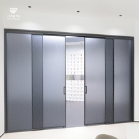 Factory Price Narrow Frame Double Tempered Glass Aluminum Fiberglass Partition Slide Systems Modern Waterproof Glass Sliding