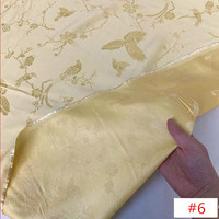 Tissu Jacquard confortable et brillant 100% soie coton 22 m/m 114cm fleurs d'oiseaux biologique pour robe de dame pyjama Cheongsam