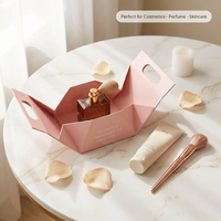 Boîte cadeau pliante triangulaire de luxe avec poignée et logo personnalisé |   Boîte à cosmétiques pliable en papier, 2 en 1