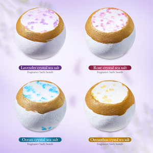 <span class=keywords><strong>Bomba</strong></span> de Baño de Sal Marina con Lavanda SADOER 100g, Bola Efervescente de Cristal Natural para Spa con Base Plana, Etiqueta Privada OEM, MOQ Bajo - Product Image 6