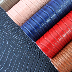 Glossy Embossed Crocodile Texture Faux <strong>Leather</strong> Roll Synthetic <strong>Leather</strong> Crafts <strong>Fabric</strong> for Wallets Key Chains Handbags - Product Image 2