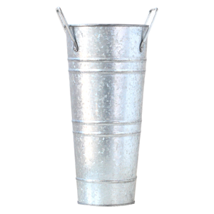 Seau de rangement multifonctionnel en fer galvanisé thermolaqué, style ferme vintage, pour fleuriste, avec poignée, pour pot de fleurs, vase ou baril - Product Image 1