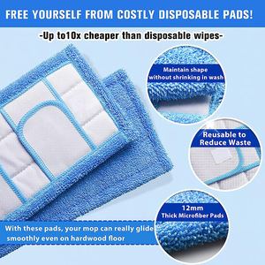 Tampons de rechange rectangulaires en microfibre les plus vendus pour balayeuse et nettoyeur à vapeur, compatibles avec le nettoyage à sec et humide - Product Image 3