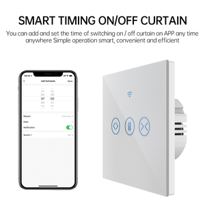 Interrupteur intelligent pour rideaux WiFi SIXGWH Tuya, panneau tactile, commande vocale via application, minuterie, compatible <span class=keywords><strong>Alexa</strong></span>/Google Home, moteur pour stores enrouleurs - Product Image 3