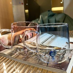 Unico regalo di <span class=keywords><strong>san</strong></span> <span class=keywords><strong>valentino</strong></span> <span class=keywords><strong>occhiali</strong></span> estetici per bere tazza da tè tazza di vetro tazze da caffè con cuore interno - Product Image 6