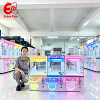 Mini machine à pinces Macaron colorée avec éclairage d'ambiance LED, petite grue à cadeaux à monnayeur en métal pour centre commercial, direct usine