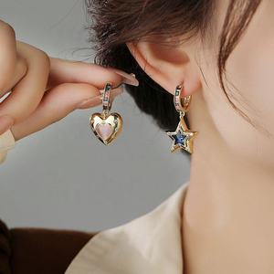 Pendientes de Botón Geométricos de Lujo Europeo Americano con Circonita, Plata Tibetana, Regalo Nuevo y Elegante, Venta al por Mayor - Product Image 1