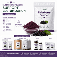 LongBio Bulk Vlierbessenpoeder Sambucus Nigra Natuurlijk Zwart Vlierbessenpoeder voor dranken, gummies en supplementformuleringen