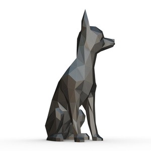 Adorno navideño Min Pin Mini Pin <span class=keywords><strong>Doberman</strong></span> estatuilla fibra de vidrio resina Hormigón Acero inoxidable miniatura Pinscher estatua de jardín - Product Image 5