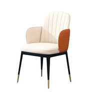 Chaises de salle à manger Design moderne de luxe Salle à manger en cuir véritable Restaurant Chaises de salle à manger en cuir d'occasion
