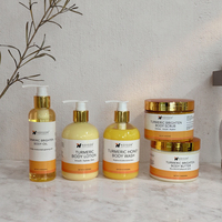 Huile scintillante pour le corps au curcuma en marque privée, kit de soins corporels haut de gamme pour la vente en gros, ensemble de soins de la peau en marque privée
