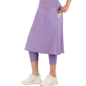 OEM ODM EUサイズ女性ハイウエスト2 in 1 7部品レギンス5部品スカートプラスサイズジムテニス控えめなスカートポケット付き - Product Image 6