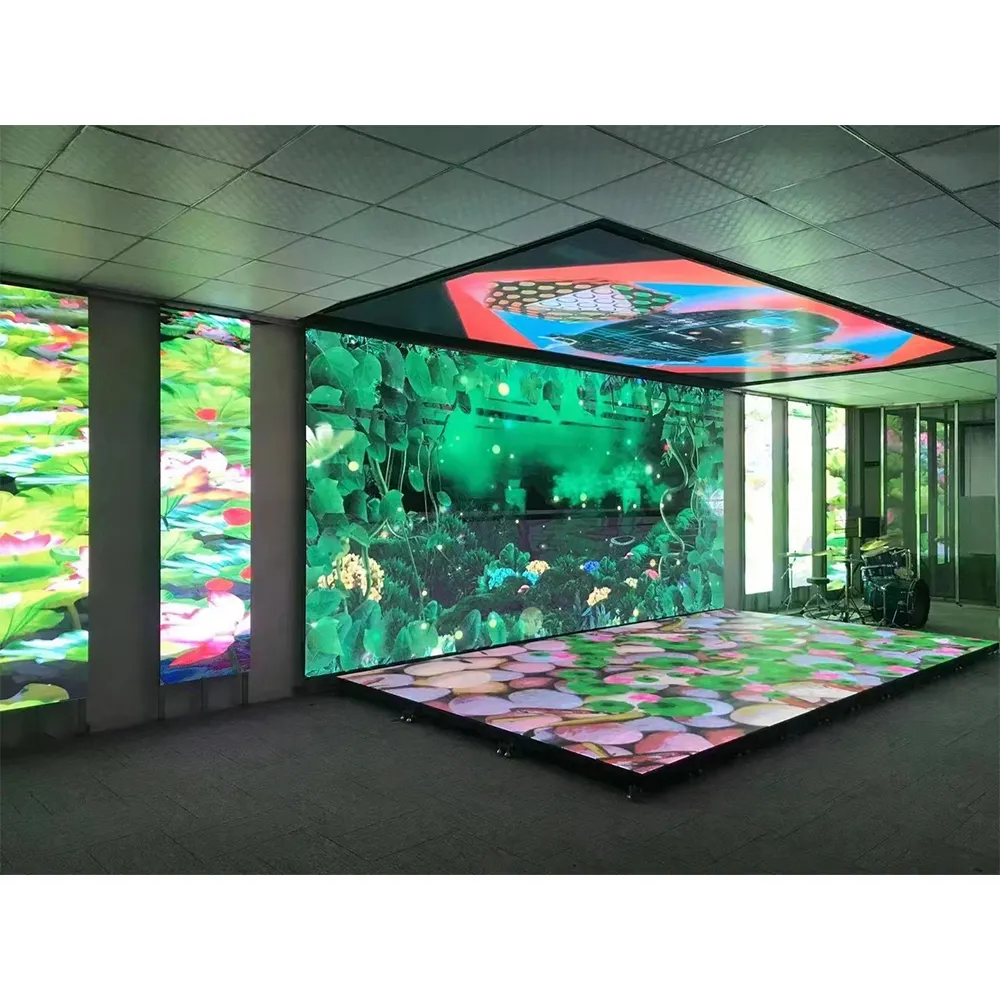 Baldosa Digital interactiva de pared a todo Color para videojuegos, soporte para pista de baile, escenario, paneles de pared Led, pantalla táctil