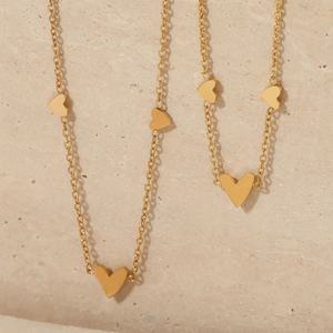 Colliers pendentifs en acier inoxydable plaqué or PVD 18 carats, forme cœur, anti-ternissement, bijoux fantaisie personnalisés en gros pour femmes - Product Image 1