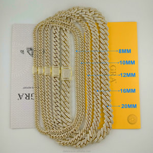 Luxury 925 Silver Hiphop Lab Grown <strong>Diamond</strong> Custom8mm-20mm Iced Out Vvs Moissanite Cuban Link <strong>Chain</strong> Necklace for <strong>Men</strong> Fine Jewelry - Product Image 5
