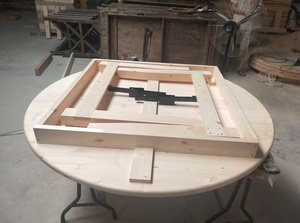 Chất Lượng Cao 4ft 5ft Rắn Gỗ Vòng Có Thể Gập Lại Bằng Gỗ Tiệc Cưới Gấp Bàn Ăn - Product Image 2