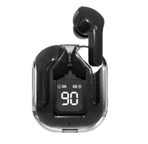 Transparent Wireless Blue-tooth Earbud Noise Canceling Stereo Headphone With Digital Display Charging Case Waterproof Gaming