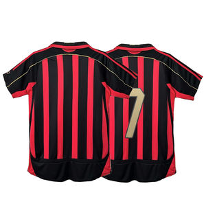 Uniformes de Fútbol de Verano, Cuello Redondo, Manga Corta, Retro, Camiseta Local del Milán 2006/07, Impresión Personalizada, Secado Rápido, Unisex, Adulto - Product Image 1