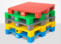 Ventes Palette en plastique Simple face Plat Palette en plastique à neuf pattes Rouge 800x800x120mmDifférentes tailles Haute qualité