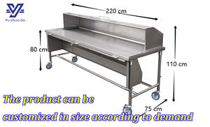 YUSHUODA Carro de disección de cadáver de acero inoxidable de alta calidad Cubierta y frenos de metal populares - Product Image 5